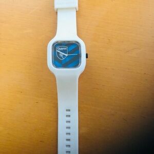White and Blue Wearable Watch